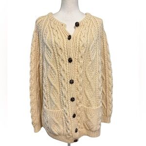 Carraig Donn Hand knit in Ireland 100% new wool sweater. Size  XL